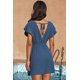 thumbnail image 2 of ABPHQTO Vestido de playa cruzado con escote en V y lunares suizos azul cielo para mujer, 2 of 5