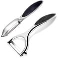 thumbnail image 1 of 2-Piece Vegetable Peeler, Stainless Steel, Stainless Steel Serrated Curved Blade Soft Skin Peeler, Thrifty, 1 of 4