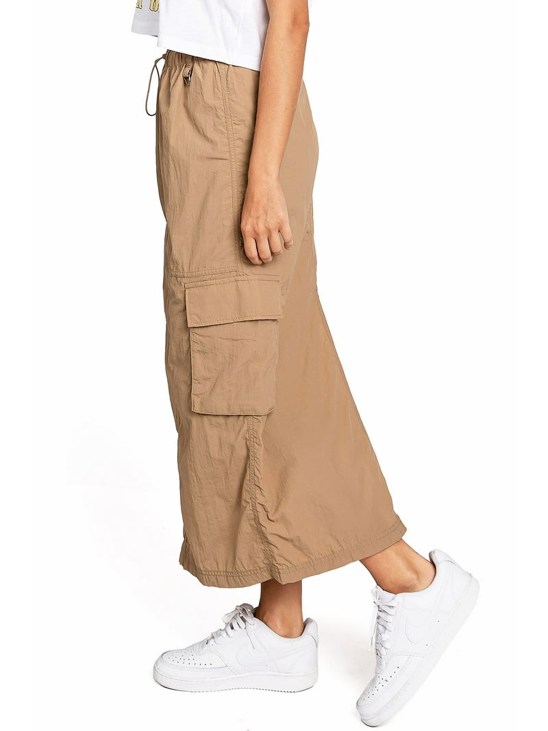 Love Tree Women's Juniors Light Nylon Parachute Skater Cargo Skirt