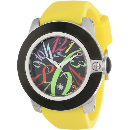 WATCH GLAM ROCK STAINLESS STEEL BLACK YELLOW WOMEN GR32036