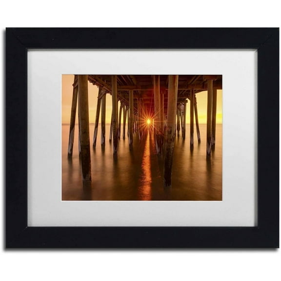 Trademark Fine Art 'Under the Pier' Canvas Art by Michael Blanchette Photography, White Matte, Black Frame