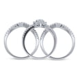 thumbnail image 4 of BERRICLE Sterling Silver Halo Wedding Engagement Rings Marquise Cut Cubic Zirconia CZ Wishbone Split Shank Ring Set for Women, Rhodium Plated Size 8, 4 of 10