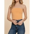 thumbnail image 3 of A2Y Women's Basic Sexy Cute Tube Strapless Cotton Tank Top Toffee M, 3 of 4
