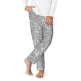 thumbnail image 2 of Yiaed GlitterSilver Print Teenagers' Lounge Pants, Loose PJ Bottoms, Long Pajama Pants for Men-XS(5-6), 2 of 6