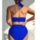 thumbnail image 5 of Traje de baño de verano para mujer, de color liso, con cojín en el pecho y sin soporte de acero, sin espalda, con tirantes, de nailon., 5 of 8