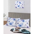 thumbnail image 5 of Purple Blue Spring Floral Pillow Covers Queen Size 2 Pack, Summer Flowers Botanical Soft Bed Throw Pillowcases Breathable Cooling Long Lumbar Body Pillow Sham Cover for Bed Sofa 20''x30'', 5 of 7