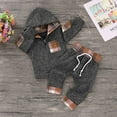 thumbnail image 4 of GXWEA Clothes For 1 Year Old Boy Baby Boy Flannel Toddler Baby Boy Clothes Boy Outfit Long Sleeve Hoodie Sweatshirt Pants Fall Winter Clothes Set A9 sets Khaki 24-36 Months, 4 of 9