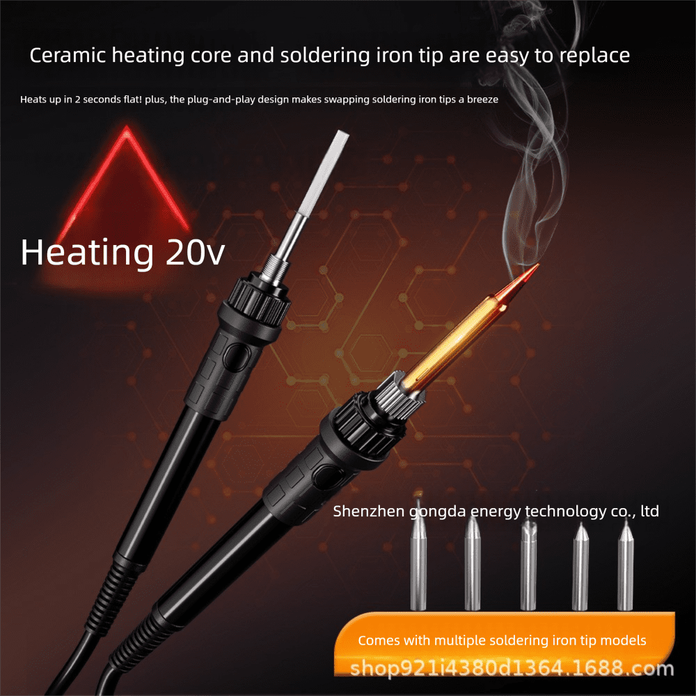Soldering Iron Station Compatible with Bos*ch 18V Battery, Cordless Soldering Iron Kit with LCD Display, Battery Powered Soldering for DIY, Appliance Repair (Tools Only)