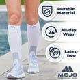 thumbnail image 6 of Wide Calf Mojo Compression Knee High Unisex 20-30mmHg - White, 6X-Large, 6 of 8