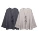 thumbnail image 2 of HH TRAF 2024 Blusa informal holgada de manga larga con cuello en V para mujer, estilo elegante, con lazo y cordones, a la moda, informal, 2 of 5