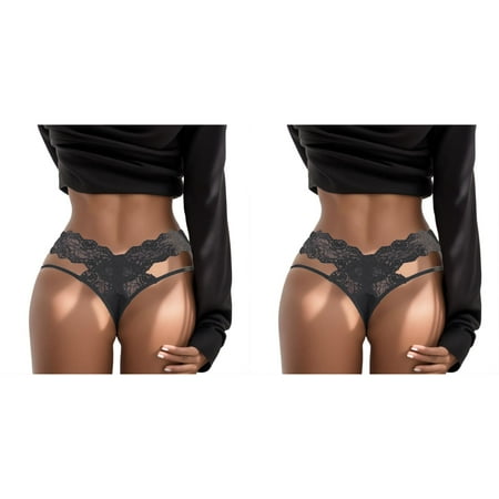 2 Pack Underwear Panties For Women Panty Out Lace Up Hollow Crochet Lace Bride Lingerie plus Size Lingerie Push up Lace Lingerie for Women And Lingerie Robe for Women Lingerie for Women