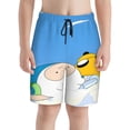thumbnail image 3 of Adventure Time Jake Finn Boy's Board Shorts Teen Swim Trunks Drawstring Quick Dry Beach Shorts Summer Swimsuits with Mesh Lining and Pockets, 3 of 8