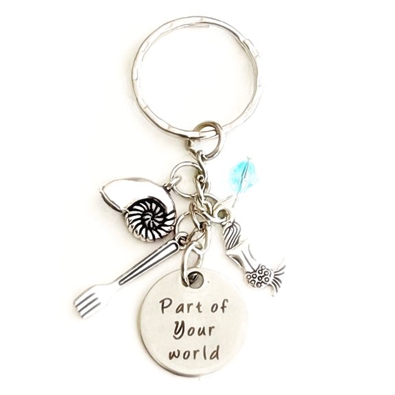 Part of Your World Gift for a Princess Little Mermaid Accessories Ariel Silver Charm Keychain I Merchandise for Women