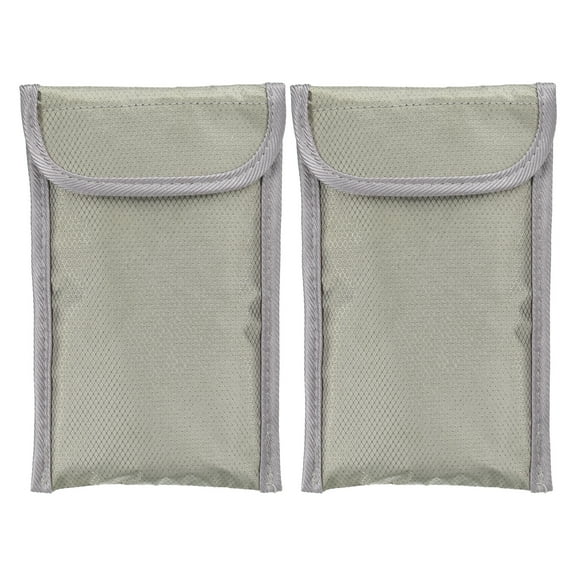 Uxcell Faraday Bags, 2 Pack 6.5 Inch Signal Blocking Key Pouch Anti-Theft Wallet, Silver-grey