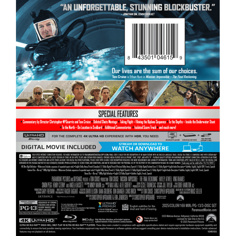 Mission: Impossible - The Final Reckoning (4K Ultra HD + Blu-ray +