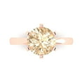 thumbnail image 2 of 3.0ct round cut brown natural morganite 18k rose gold Bridal Wedding Engagement Promise Anniversary Ring for Women size 3.75, 2 of 7