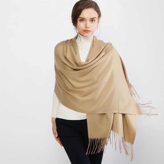 Pashmina Scarf for Women, Shawl Wrap for Evening Dress, Wedding, Bridesmaid, Bridal, Winter Warm Long Scarf, Large Fashion Accessory for Party, Travel, 2026 Fall Winter Outfits Coffee