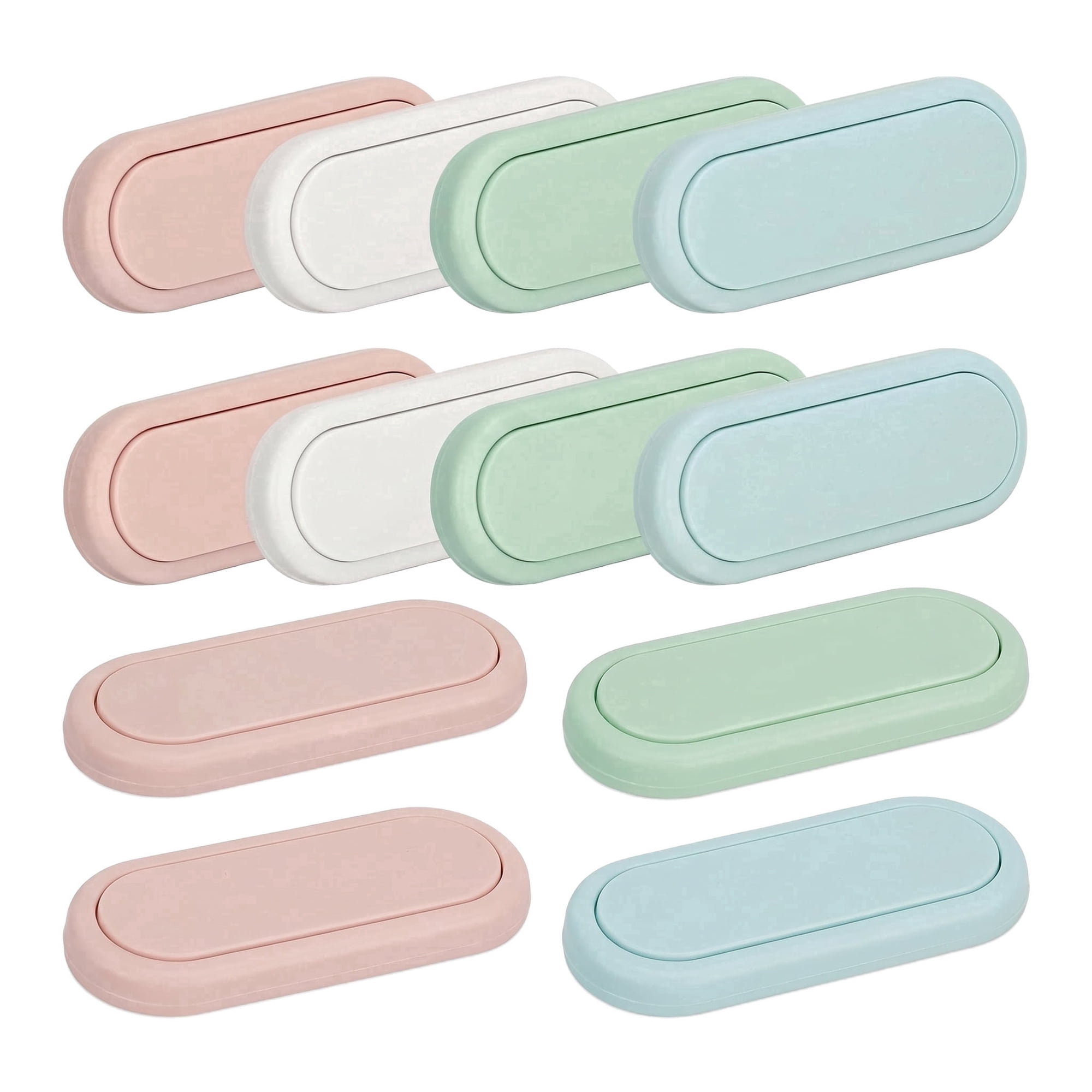 Damkogic Baby Proofing Cabinet Latches, 8 Pack 4 Color Child Safety Locks for Cabinets, Drawers, Fridge, Toilet and Doors