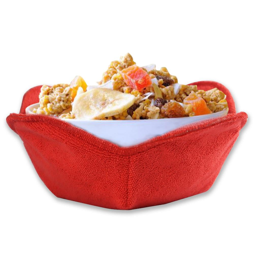 Microwave Bowl Huggers Set of 4 Hot Bowl Holders Heat Insulated Microfiber  & Sponge Heat Resistant Bowl Cozies for Hot & Cold Food Bowl Holder for