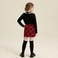 thumbnail image 6 of XXWXYD Kids Girls Plaid Skirt A-Line Wool Mini Liner Cute Elastic High Waisted School Unifor𝗆 Skort Tartan Pleated Fall Winter, 6 of 8