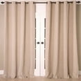 thumbnail image 1 of Linen Stripe Vertical Stripe 108-Inch Grommet Top Window Curtain Panel in Natural/Ivory, 1 of 1