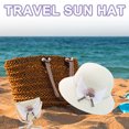 thumbnail image 4 of 56-58 cm circunferencia del sombrero sombrero de Paja de verano femenino sombrero para el sol lindo protector solar sombrero para el sol y conjunto de bolsa de paja, 4 of 5