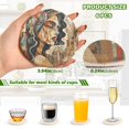 thumbnail image 3 of Women in Brown 6 Pcs Drink Coasters with Holder Absorbent Coasters Woven Coasters for Drinks Table Desk Protection Home Decor, 3 of 7