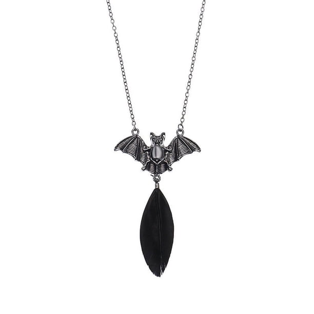 Collar de Halloween con colgante de cabeza de calabaza, murciélago y calavera fantasma