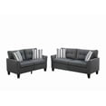 thumbnail image 2 of Glossy Polyfiber 2 Piece Sofa Set In Charcoal Gray- Saltoro Sherpi, 2 of 6