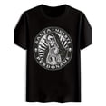 thumbnail image 1 of Men'S Santa Muerte Day of the Dead Skull Veil Graphic T-Shirt - Mexican Gothic Tee with Spanish Text, Black & White Print, Regular Fit Streetwear Shirt for Dia de los Muertos, Hall, 1 of 5