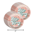 thumbnail image 4 of Two Groovy 2nd Birthday Party Supplies 64 Piece Tableware Set Includes Large 9" Paper Plates Dessert Plates, Cups and Napkins Kit for 16, 4 of 9
