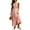 Blush Pink, variant on Women's Cutout Square Neck Midi Cami Dress with Ties and Ruched Backless Fit 95% Polyester 5% Spandex Imported Easy Care