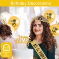 thumbnail image 3 of Adifare 18th Birthday Sash Crown Set Glitter Girl Birthday Queen Sash Tiara Set with 6 Balloons Decorative Happy Birthday Cake Topper Party Supplies for Birthday, 3 of 7