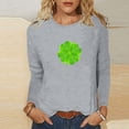 thumbnail image 2 of FAIWAD Hauts de la Saint-Patrick pour Femmes à Manches Longues, Col Rond, Imprimés, Décontractés, Tuniques Grande Taille, 2 of 4