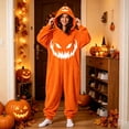 thumbnail image 6 of AHMOMEI Halloween Cozy Pumpkin Pajamas Women and Men Pumpkin Onesie Plush Hooded Jumpsuits Funny Festival Sleepwear,cozy Fun Loungewear XXL, 6 of 6