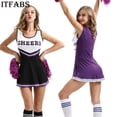 thumbnail image 2 of Gupgi Robe de Pom-Pom Girl pour Femmes pour l'École, Tenue d'Uniforme pour Fêtes Musicales, 2 of 4