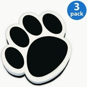 (3 pack) (3 Pack) Ashley, ASH10017, Paw Shaped Magnetic Whiteboard Eraser, 1 Each, Black,White