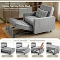 thumbnail image 4 of Furmax Adjustable Sofa Chair Bed Convertible Sleeper Sofa Chair 3 in 1 for Living Room,Grey, 4 of 7