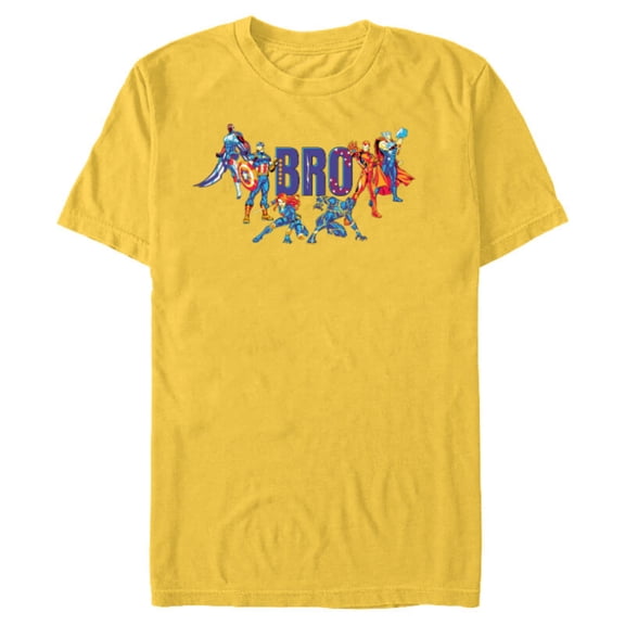 Marvel Super Heroes Avengers Family Vacation Trip Bro - Short Sleeve Blended T-Shirt for Adults - Customized-Yellow