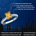 thumbnail image 2 of Gem Stone King 10K Two Tone Gold Yellow Citrine Engagement Ring for Women | 0.87 Cttw | Emerald Cut 7X5MM | Gemstone November Birthstone | Size 8, 2 of 6