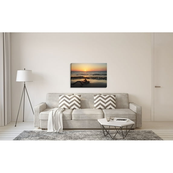 Gango Home Decor Contemporary Jekyll Island Sunrise II by Alan Hausenflock (Ready to Hang); One 36x24in Hand-Stretched Canvas