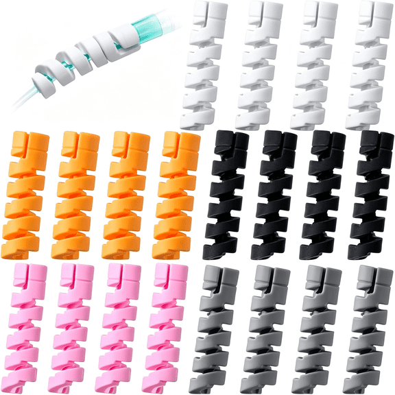 XIBUFE 20 Pcs Oxygen Tube Support Crimp Straightener,Retractable Oxygen Tubing Support for Portable Oxygen Concentrator,Oxygen Tubing Reels Supplies for Nasal Cannula- 5 Colors