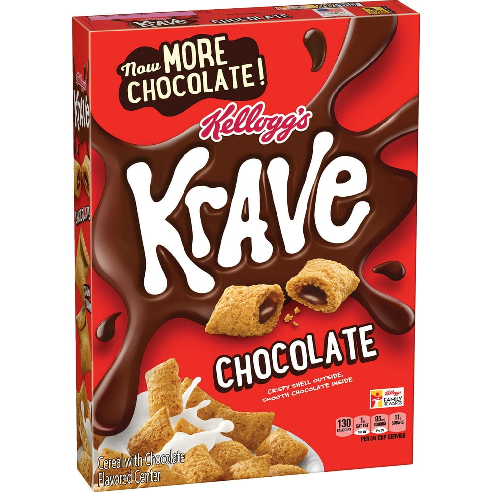 Kellogg's Krave Breakfast Cereal, Chocolate, 11.4 Oz