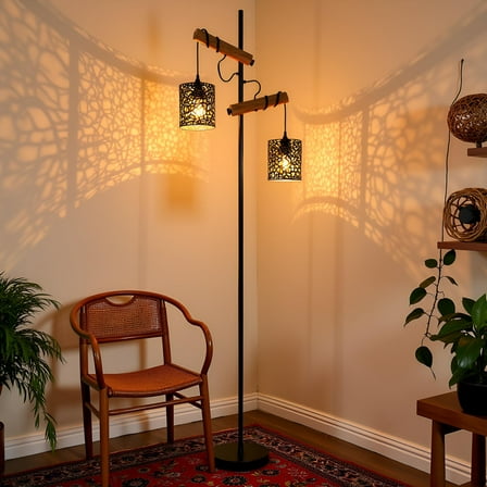 66" Standing Tall Lamp Vintage Metal Floor Lamps