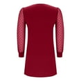 thumbnail image 6 of Cavosen Casual Dresses for Women Crew Neck Mesh Polka Dots Evening Gowns Knee Length Cocktail Elegant Dress, 6 of 7