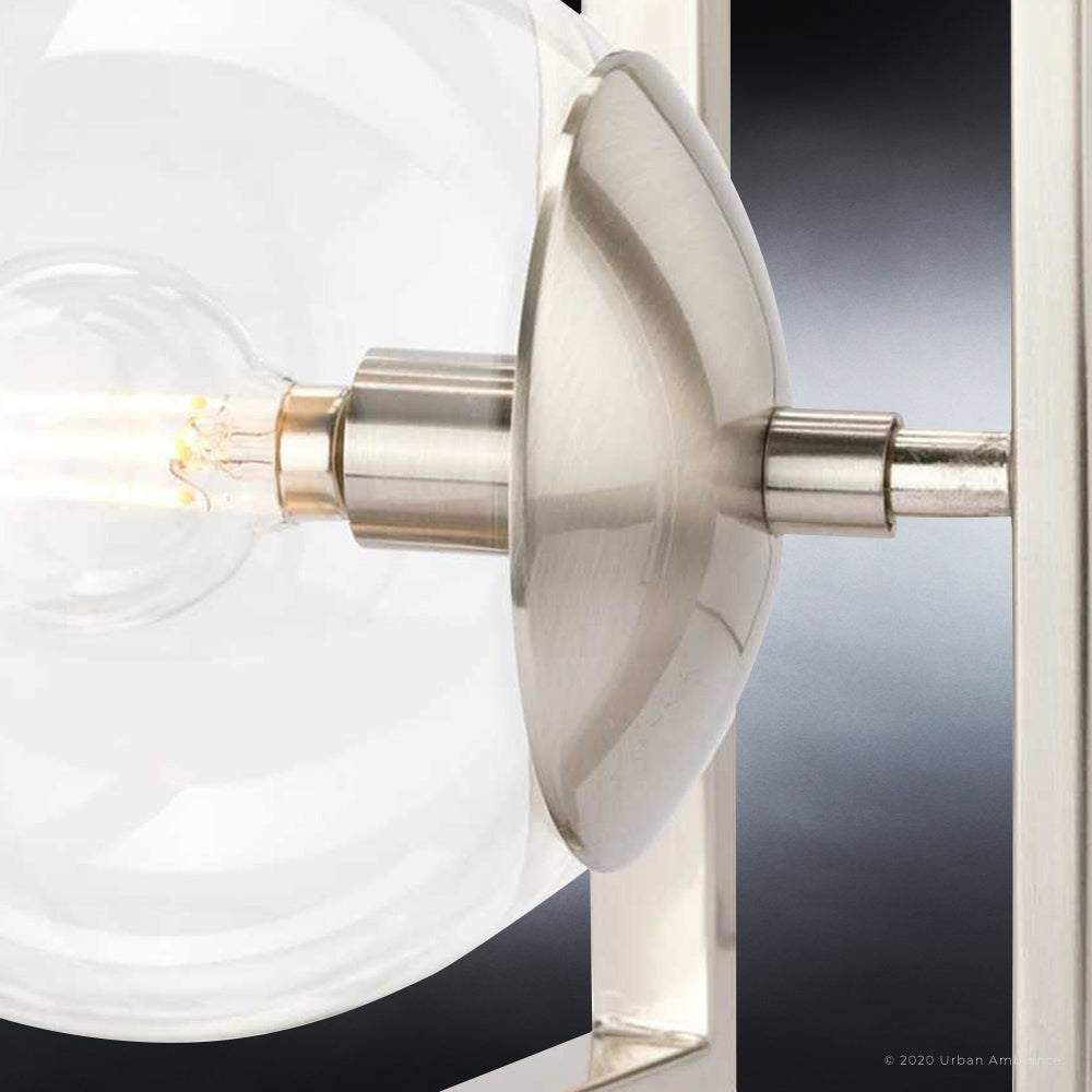 Luxury Minimalist Ceiling Light, 9.75H x 12W, with Modern Farmhouse Style, Brushed Nickel, UHP4019 by Urban Ambiance