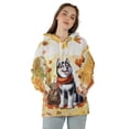thumbnail image 4 of Welcome Fall Siberian Husky Enjoys School Time Autumn Fall Leaves All Over Print 3D Hoodie Unisex Merch Hoodies Husky Dog Lover Gifts - 02013, 4 of 6