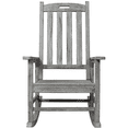 thumbnail image 4 of Tcbosik Outdoor Oversized Rocking Chair, Wood Porch Rocker with High Back for Adults, Lounge Chair for Garden, Lawn, Balcony, Backyard, Light Gray, 4 of 10