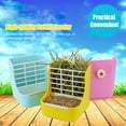 thumbnail image 2 of Tignapoo Pink Rabbit Feeding Station - Dual-Level Grass Rack & Food Bowl for Small Animals like Guinea Pigs and Chinchillas, Easy to Install and Clean with Stainless Steel Protection., 2 of 6