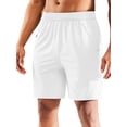 thumbnail image 2 of MIER Men's Dry Fit Athletic Running Shorts with 3 Zipper Pockets, White, M, 2 of 7